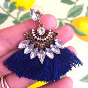 Crystals & Tassels Gorgeous Drop Fringe Earrings